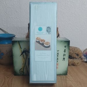 Martha Stewart Collection Condiment Set with White and Brown Accents